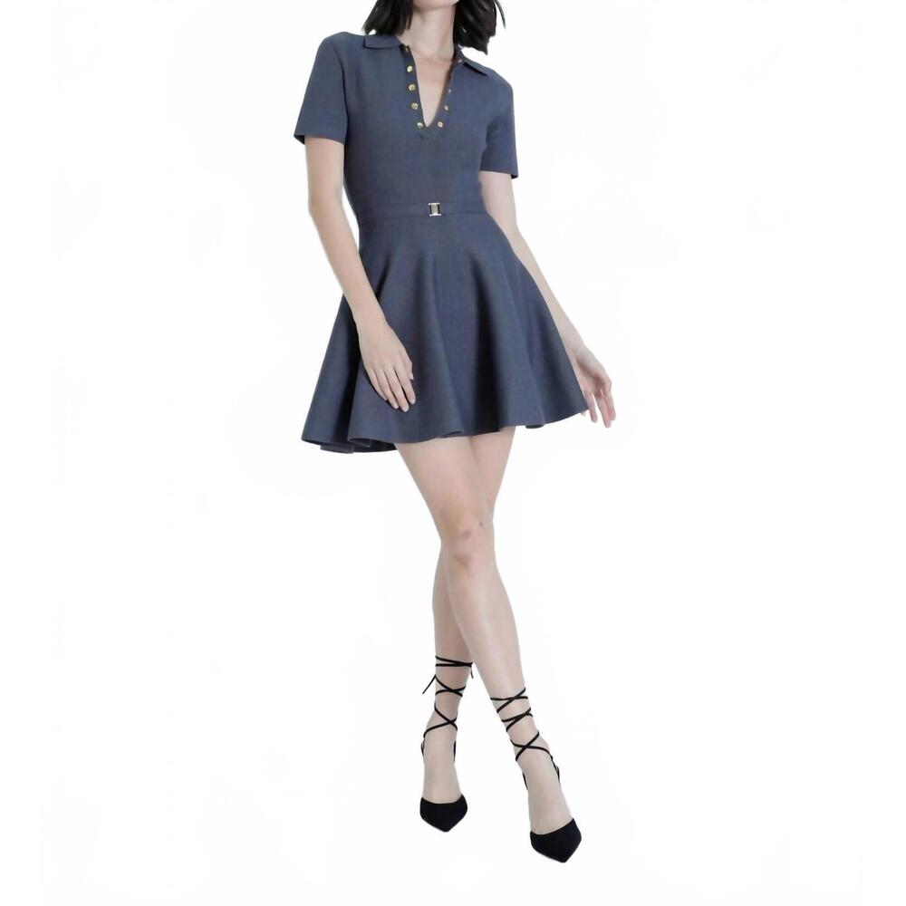 NEW KARINA GRIMALDI elsa knit mini dress in stone